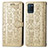 Leather Case Stands Fashionable Pattern Flip Cover Holder S03D for Realme V11s 5G Gold