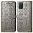 Leather Case Stands Fashionable Pattern Flip Cover Holder S03D for Realme V11s 5G Gray