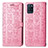 Leather Case Stands Fashionable Pattern Flip Cover Holder S03D for Realme V11s 5G Pink