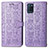 Leather Case Stands Fashionable Pattern Flip Cover Holder S03D for Realme V11s 5G Purple