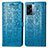 Leather Case Stands Fashionable Pattern Flip Cover Holder S03D for Realme V23i 5G Blue