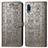 Leather Case Stands Fashionable Pattern Flip Cover Holder S03D for Samsung Galaxy A02 Gray