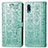 Leather Case Stands Fashionable Pattern Flip Cover Holder S03D for Samsung Galaxy A02 Green