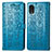 Leather Case Stands Fashionable Pattern Flip Cover Holder S03D for Samsung Galaxy A03 Core Blue