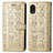Leather Case Stands Fashionable Pattern Flip Cover Holder S03D for Samsung Galaxy A03 Core Gold