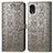 Leather Case Stands Fashionable Pattern Flip Cover Holder S03D for Samsung Galaxy A03 Core Gray