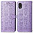 Leather Case Stands Fashionable Pattern Flip Cover Holder S03D for Samsung Galaxy A03 Core Purple