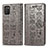 Leather Case Stands Fashionable Pattern Flip Cover Holder S03D for Samsung Galaxy A03s Gray