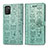 Leather Case Stands Fashionable Pattern Flip Cover Holder S03D for Samsung Galaxy A03s Green