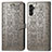 Leather Case Stands Fashionable Pattern Flip Cover Holder S03D for Samsung Galaxy A04s Gray