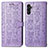 Leather Case Stands Fashionable Pattern Flip Cover Holder S03D for Samsung Galaxy A04s Purple