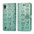 Leather Case Stands Fashionable Pattern Flip Cover Holder S03D for Samsung Galaxy A10 Green