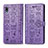 Leather Case Stands Fashionable Pattern Flip Cover Holder S03D for Samsung Galaxy A10 Purple