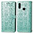 Leather Case Stands Fashionable Pattern Flip Cover Holder S03D for Samsung Galaxy A10s Green
