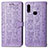 Leather Case Stands Fashionable Pattern Flip Cover Holder S03D for Samsung Galaxy A10s Purple