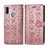 Leather Case Stands Fashionable Pattern Flip Cover Holder S03D for Samsung Galaxy A11