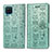 Leather Case Stands Fashionable Pattern Flip Cover Holder S03D for Samsung Galaxy A12 5G Green