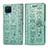 Leather Case Stands Fashionable Pattern Flip Cover Holder S03D for Samsung Galaxy A12 Green