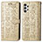 Leather Case Stands Fashionable Pattern Flip Cover Holder S03D for Samsung Galaxy A13 4G Gold