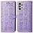 Leather Case Stands Fashionable Pattern Flip Cover Holder S03D for Samsung Galaxy A13 4G Purple