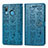 Leather Case Stands Fashionable Pattern Flip Cover Holder S03D for Samsung Galaxy A20 Blue