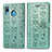 Leather Case Stands Fashionable Pattern Flip Cover Holder S03D for Samsung Galaxy A20 Green