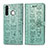 Leather Case Stands Fashionable Pattern Flip Cover Holder S03D for Samsung Galaxy A21 European Green