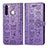 Leather Case Stands Fashionable Pattern Flip Cover Holder S03D for Samsung Galaxy A21 European Purple