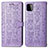 Leather Case Stands Fashionable Pattern Flip Cover Holder S03D for Samsung Galaxy A22 5G Purple