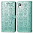 Leather Case Stands Fashionable Pattern Flip Cover Holder S03D for Samsung Galaxy A22 5G SC-56B Green