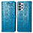 Leather Case Stands Fashionable Pattern Flip Cover Holder S03D for Samsung Galaxy A23 4G Blue