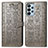 Leather Case Stands Fashionable Pattern Flip Cover Holder S03D for Samsung Galaxy A23 4G Gray