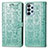 Leather Case Stands Fashionable Pattern Flip Cover Holder S03D for Samsung Galaxy A23 4G Green