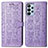 Leather Case Stands Fashionable Pattern Flip Cover Holder S03D for Samsung Galaxy A23 4G Purple