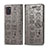 Leather Case Stands Fashionable Pattern Flip Cover Holder S03D for Samsung Galaxy A31 Gray
