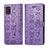 Leather Case Stands Fashionable Pattern Flip Cover Holder S03D for Samsung Galaxy A31 Purple