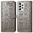 Leather Case Stands Fashionable Pattern Flip Cover Holder S03D for Samsung Galaxy A33 5G Gray