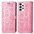 Leather Case Stands Fashionable Pattern Flip Cover Holder S03D for Samsung Galaxy A33 5G Pink