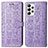 Leather Case Stands Fashionable Pattern Flip Cover Holder S03D for Samsung Galaxy A33 5G Purple