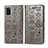 Leather Case Stands Fashionable Pattern Flip Cover Holder S03D for Samsung Galaxy A41 Gray
