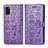 Leather Case Stands Fashionable Pattern Flip Cover Holder S03D for Samsung Galaxy A41 Purple