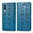 Leather Case Stands Fashionable Pattern Flip Cover Holder S03D for Samsung Galaxy A50S Blue