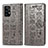 Leather Case Stands Fashionable Pattern Flip Cover Holder S03D for Samsung Galaxy A52 4G Gray