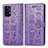 Leather Case Stands Fashionable Pattern Flip Cover Holder S03D for Samsung Galaxy A52 4G Purple