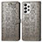 Leather Case Stands Fashionable Pattern Flip Cover Holder S03D for Samsung Galaxy A53 5G Gray