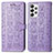 Leather Case Stands Fashionable Pattern Flip Cover Holder S03D for Samsung Galaxy A53 5G Purple