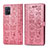 Leather Case Stands Fashionable Pattern Flip Cover Holder S03D for Samsung Galaxy A71 4G A715 Rose Gold