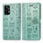 Leather Case Stands Fashionable Pattern Flip Cover Holder S03D for Samsung Galaxy A72 5G Green