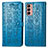 Leather Case Stands Fashionable Pattern Flip Cover Holder S03D for Samsung Galaxy F13 4G Blue