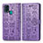 Leather Case Stands Fashionable Pattern Flip Cover Holder S03D for Samsung Galaxy F41 Purple